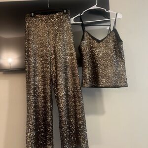 Banana republic gold Sequin two piece